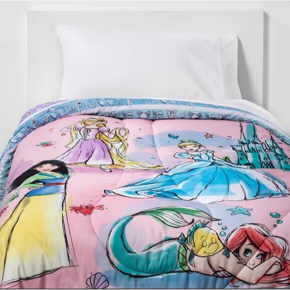 Disney Princess Fairytales & Dreams Twin Reversible Comforter Bedding NEW - Picture 1 of 7